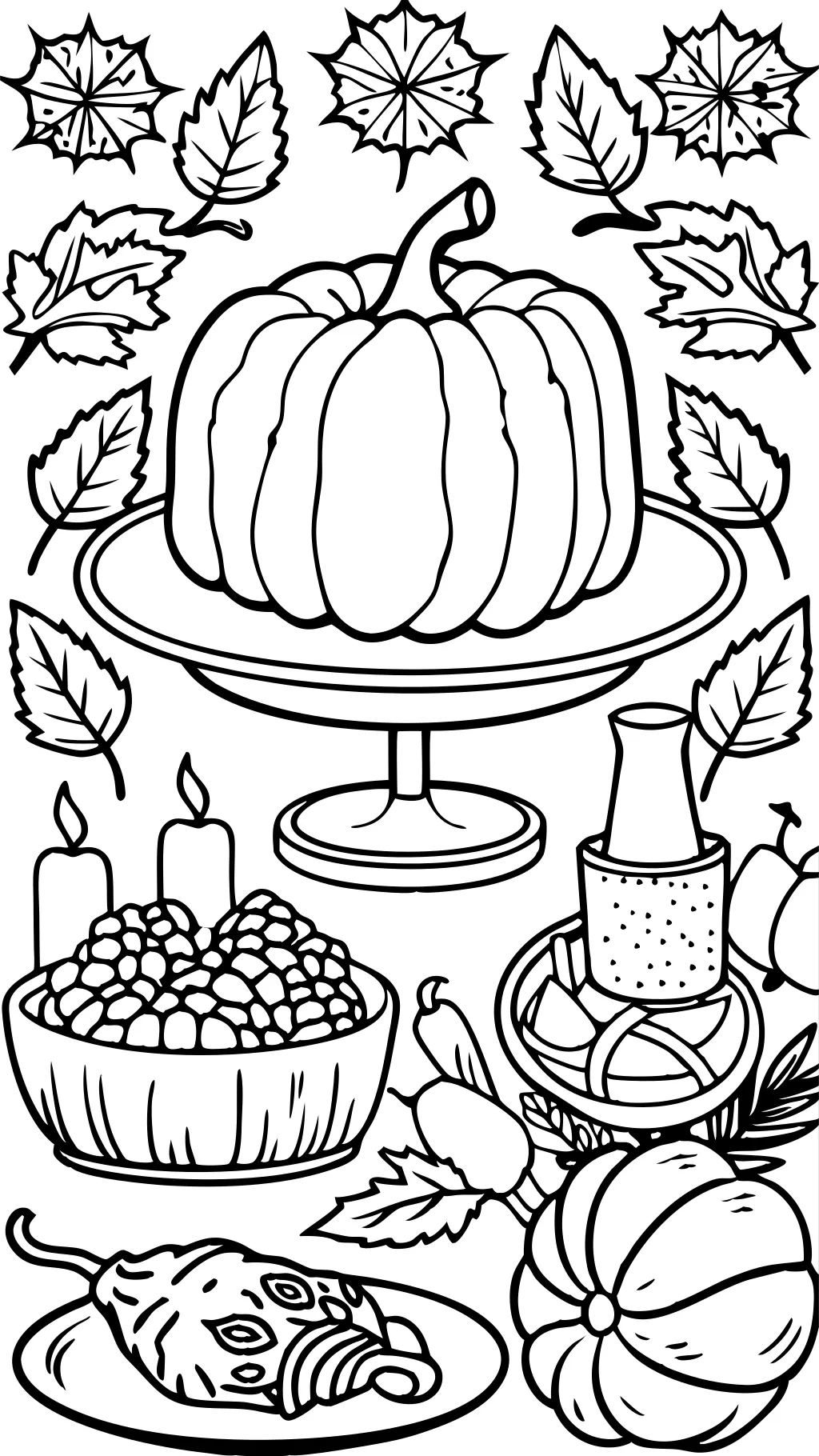 coloriages de Thanksgiving pour adultes